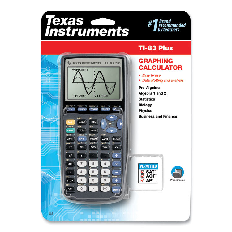 Texas Instruments TI-83Plus Programmable Graphing Calculator, 10-Digit LCD (TEXTI83PLUS) Each