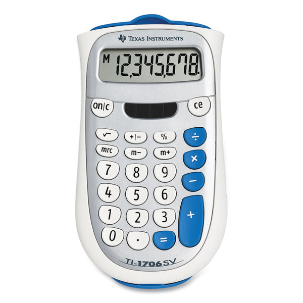 Texas Instruments TI-1706SV Handheld Pocket Calculator, 8-Digit LCD (TEXTI1706SV) Each