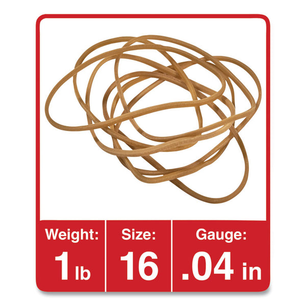 Universal® Rubber Bands, Size 16, 0.04" Gauge, Beige, 1 lb Box, 1,900/Pack (UNV00116)