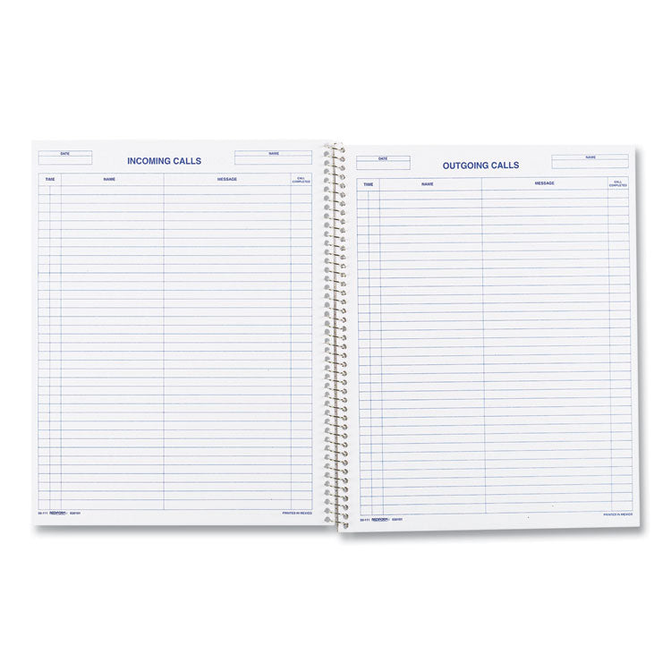 Rediform® Wirebound Call Register, One-Part (No Copies), 11 x 8.5, 100 Forms Total (RED50111) Each