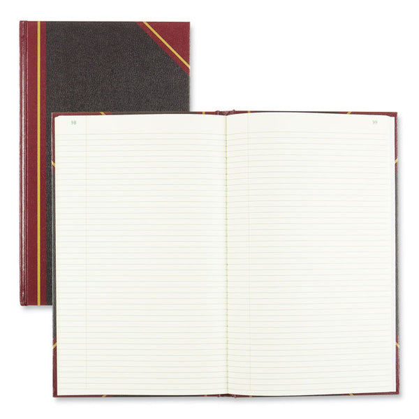 National® Texthide Record Book, 1-Subject, Medium/College Rule, Black/Burgundy Cover, (500) 14 x 8.5 Sheets (RED57151)