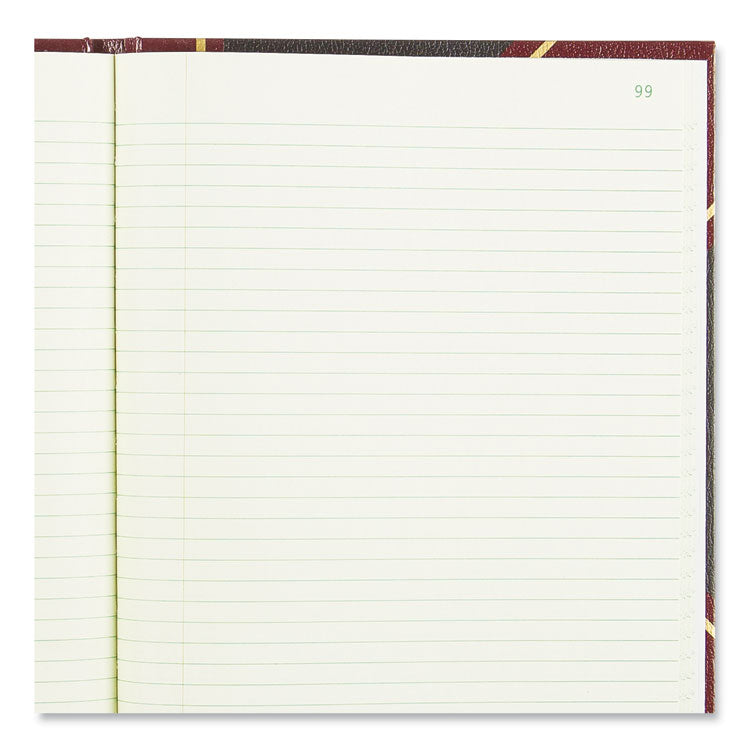 National® Texthide Eye-Ease Record Book, Black/Burgundy/Gold Cover, 10.38 x 8.38 Sheets, 300 Sheets/Book (RED56231) Each