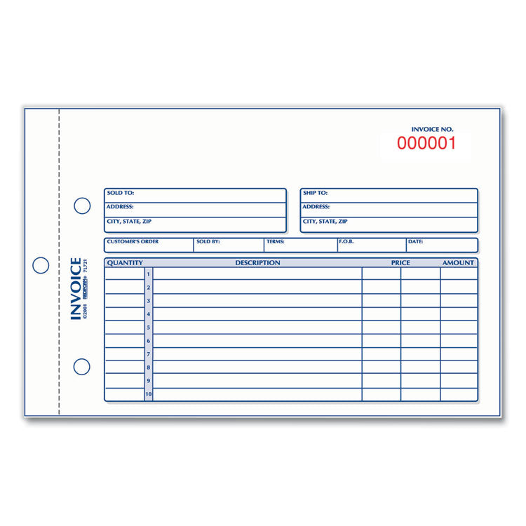 Rediform® Invoice Book, Two-Part Carbonless, 5.5 x 7.88, 50 Forms Total (RED7L721) Each