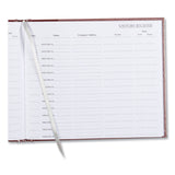 National® Hardcover Visitor Register Book, Burgundy Cover, 9.78 x 8.5 Sheets, 128 Sheets/Book (RED57803) Each