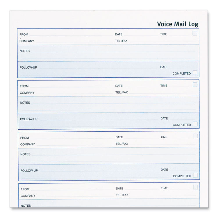 Rediform® Follow-up Wirebound Voice Mail Log Book, One-Part (No Copies), 7.5 x 2, 5 Forms/Sheet, 500 Forms Total (RED51114) Each
