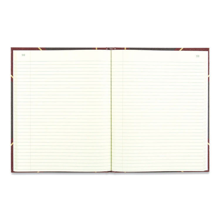 National® Texthide Eye-Ease Record Book, Black/Burgundy/Gold Cover, 10.38 x 8.38 Sheets, 300 Sheets/Book (RED56231) Each