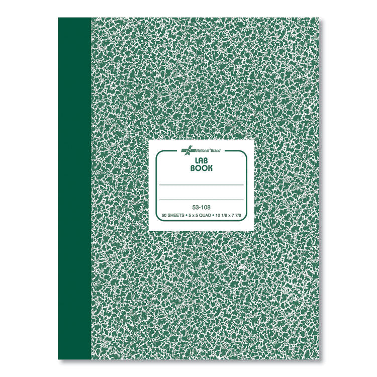 National® Composition Lab Notebook, Quadrille Rule, Green Cover, (60) 10.13 x 7.88 Sheets (RED53108) Each