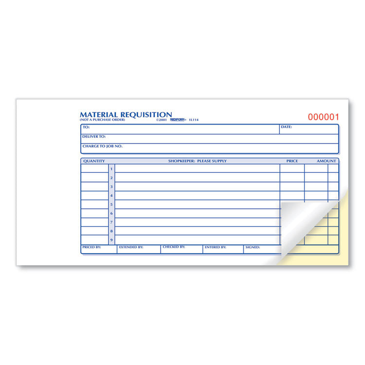 Rediform® Material Requisition Book, Two-Part Carbonless, 7.88 x 4.25, 50 Forms Total (RED1L114) Each