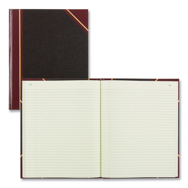 National® Texthide Eye-Ease Record Book, Black/Burgundy/Gold Cover, 10.38 x 8.38 Sheets, 150 Sheets/Book (RED56211)