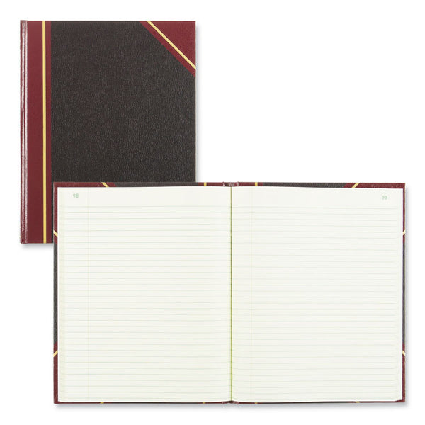 National® Texthide Eye-Ease Record Book, Black/Burgundy/Gold Cover, 10.38 x 8.38 Sheets, 300 Sheets/Book (RED56231)