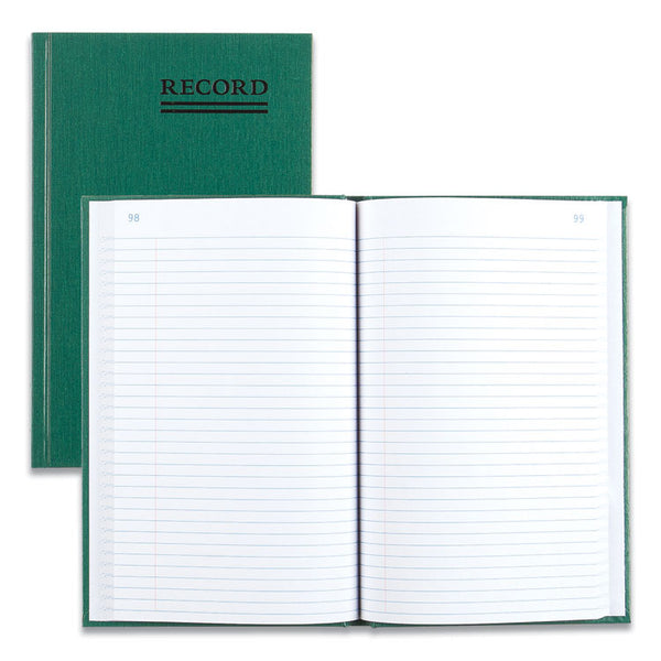 National® Emerald Series Account Book, Green Cover, 9.63 x 6.25 Sheets, 200 Sheets/Book (RED56521)