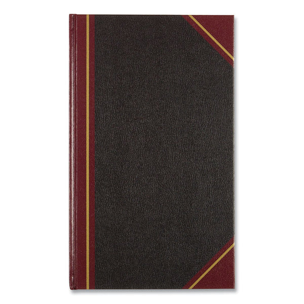 National® Texthide Eye-Ease Record Book, Black/Burgundy/Gold Cover, 14.25 x 8.75 Sheets, 300 Sheets/Book (RED57131)