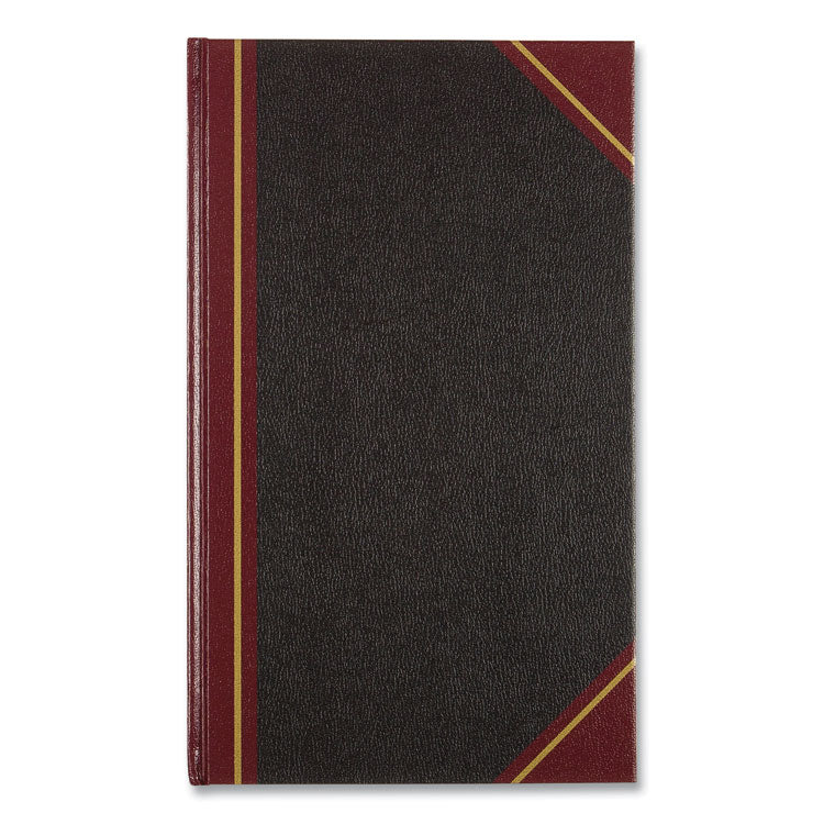 National® Texthide Eye-Ease Record Book, Black/Burgundy/Gold Cover, 14.25 x 8.75 Sheets, 300 Sheets/Book (RED57131) Each