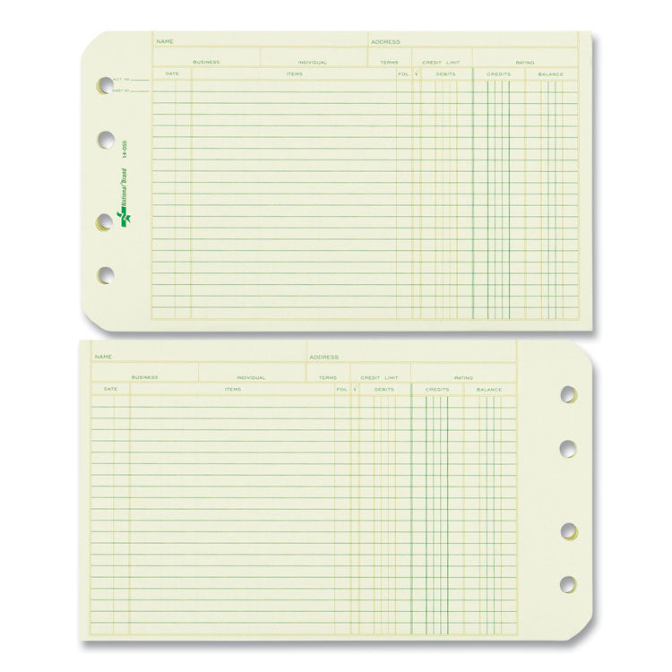 National® Four-Ring Binder Refill Sheets, 5 x 8.5, Green, 100/Pack (RED14055) Pack of 100