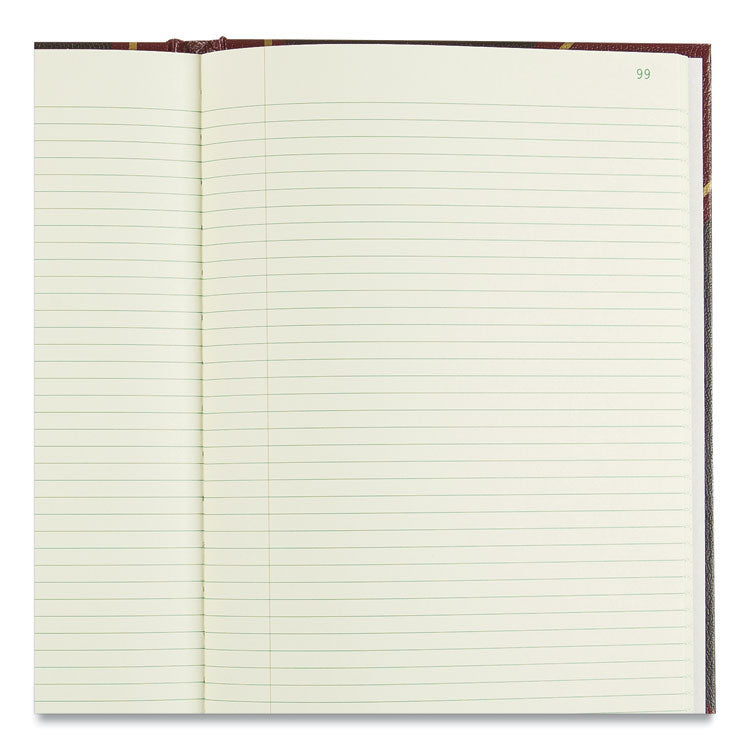 National® Texthide Eye-Ease Record Book, Black/Burgundy/Gold Cover, 14.25 x 8.75 Sheets, 300 Sheets/Book (RED57131) Each