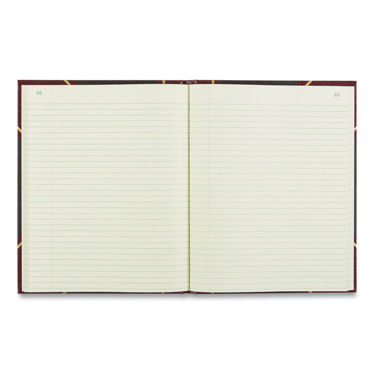 National® Texthide Eye-Ease Record Book, Black/Burgundy/Gold Cover, 10.38 x 8.38 Sheets, 150 Sheets/Book (RED56211) Each