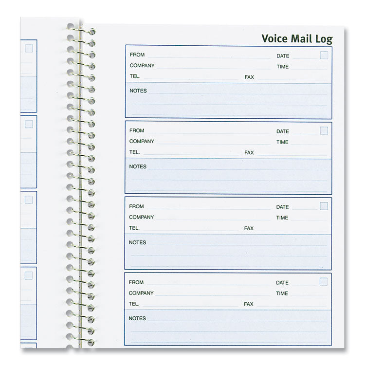 Rediform® Detail Wirebound Voice Mail Log Book, One-Part (No Copies), 5 x 1.63, 6 Forms/Sheet, 600 Forms Total (RED51113) Each