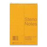 National® Standard Spiral Steno Pad, Gregg Rule, Brown Cover, 80 Eye-Ease Green 6 x 9 Sheets (RED36746)