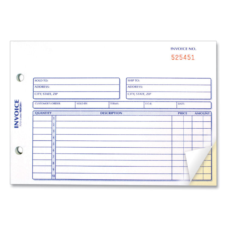 Rediform® Invoice Book, Two-Part Carbonless, 5.5 x 7.88, 50 Forms Total (RED7L721) Each