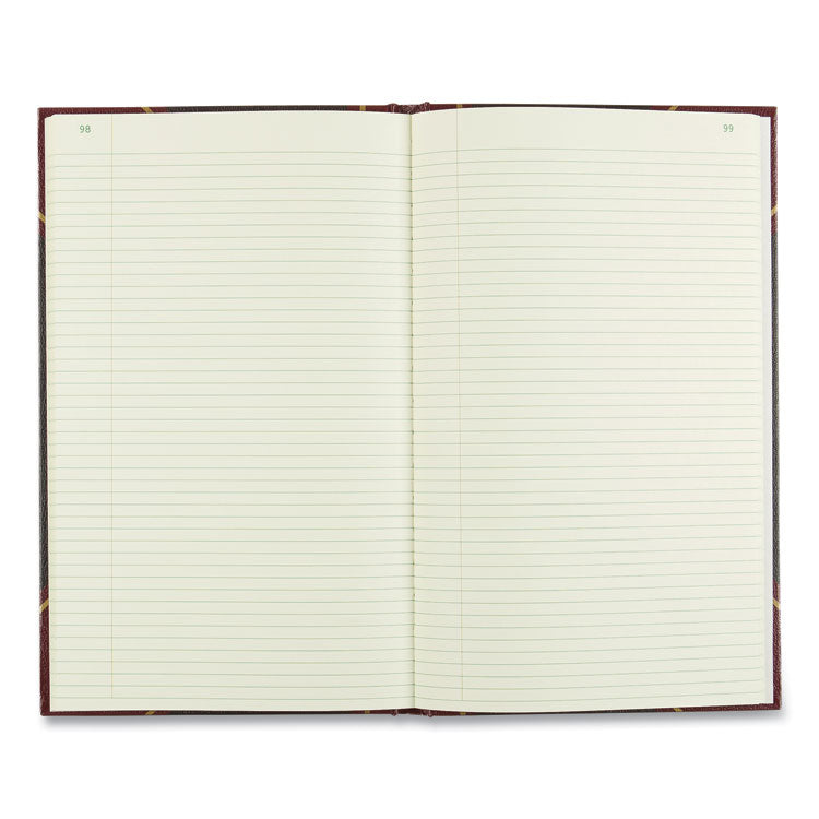 National® Texthide Record Book, 1-Subject, Medium/College Rule, Black/Burgundy Cover, (500) 14 x 8.5 Sheets (RED57151) Each