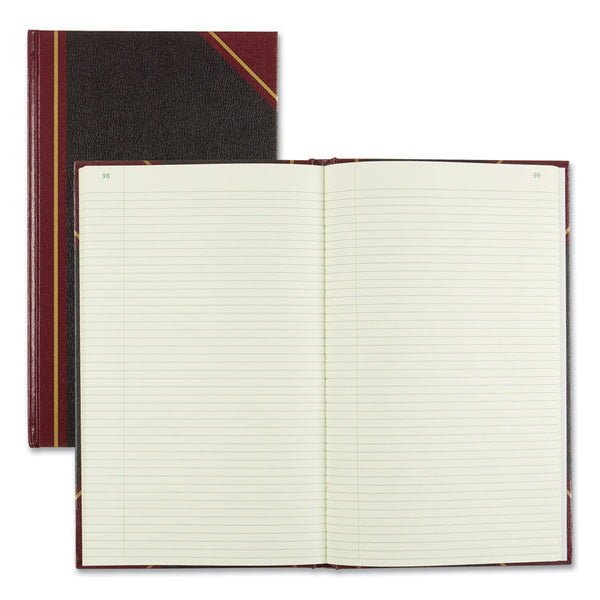 National® Texthide Eye-Ease Record Book, Black/Burgundy/Gold Cover, 14.25 x 8.75 Sheets, 300 Sheets/Book (RED57131)