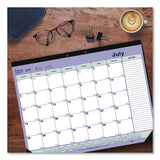 Blueline® Academic Monthly Desk Pad Calendar, 21.25 x 16, White/Blue/Green, Black Binding/Corners, 13-Month (July-July): 2023 to 2024 (REDCA181731)