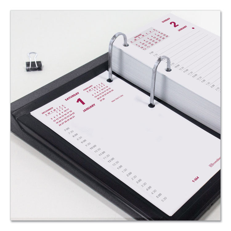 Brownline® Daily Calendar Pad Refill, 6 x 3.5, White/Burgundy/Gray Sheets, 12-Month (Jan to Dec): 2024 (REDC2R)