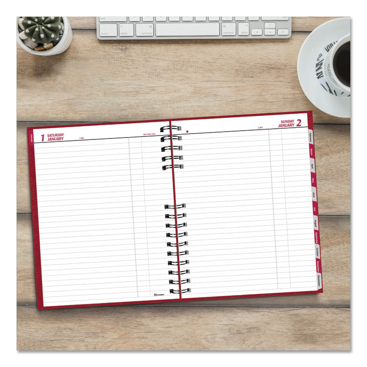 Brownline® CoilPro Daily Planner, 10 x 7.88, Red Cover, 12-Month (Jan to Dec): 2024 (REDC550CRED)