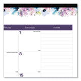 Blueline® Passion Monthly Deskpad Calendar, Floral Artwork, 22 x 17, White/Multicolor Sheets, Black Binding, 12-Month (Jan-Dec): 2024 (REDC194113)
