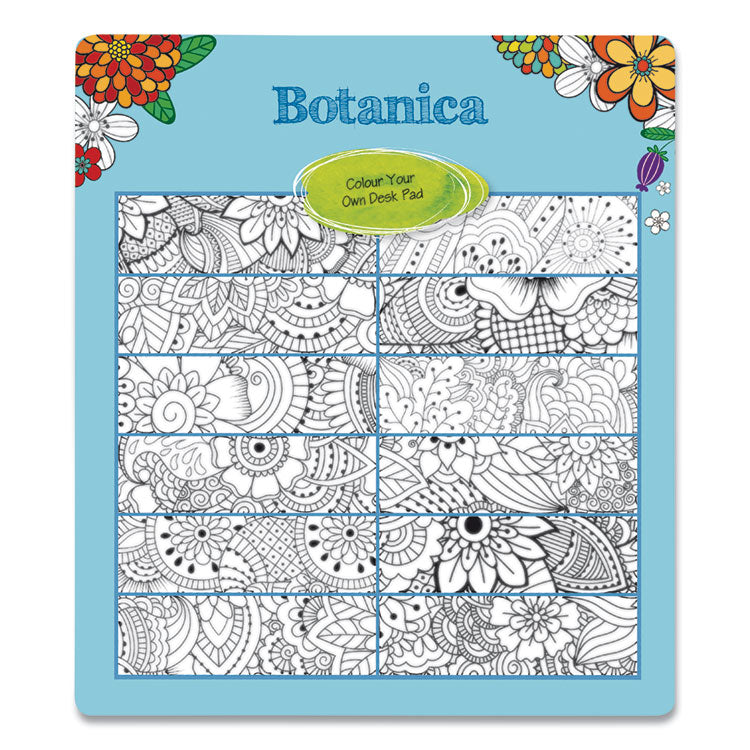 Blueline® Monthly Desk Pad Calendar, DoodlePlan Coloring Pages, 17.75 x 10.88, Black Binding, Clear Corners, 12-Month (Jan-Dec): 2024 (REDC2917001)