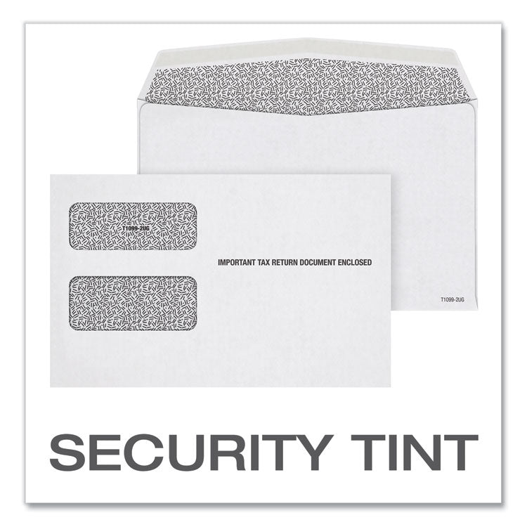TOPS™ 1099 Double Window Envelope, Commercial Flap, Gummed Closure, 5.63 x 9, White, 24/Pack (TOP22222) Pack of 24