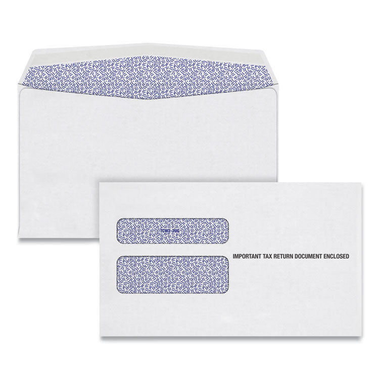 TOPS™ W-2 Laser Double Window Envelope, Commercial Flap, Gummed Closure, 5.63 x 9, White, 24/Pack (TOP2219C) Pack of 24