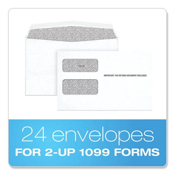 TOPS™ 1099 Double Window Envelope, Commercial Flap, Gummed Closure, 5.63 x 9, White, 24/Pack (TOP22222) Pack of 24