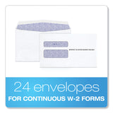 TOPS™ W-2 Laser Double Window Envelope, Commercial Flap, Gummed Closure, 5.63 x 9, White, 24/Pack (TOP2219C) Pack of 24