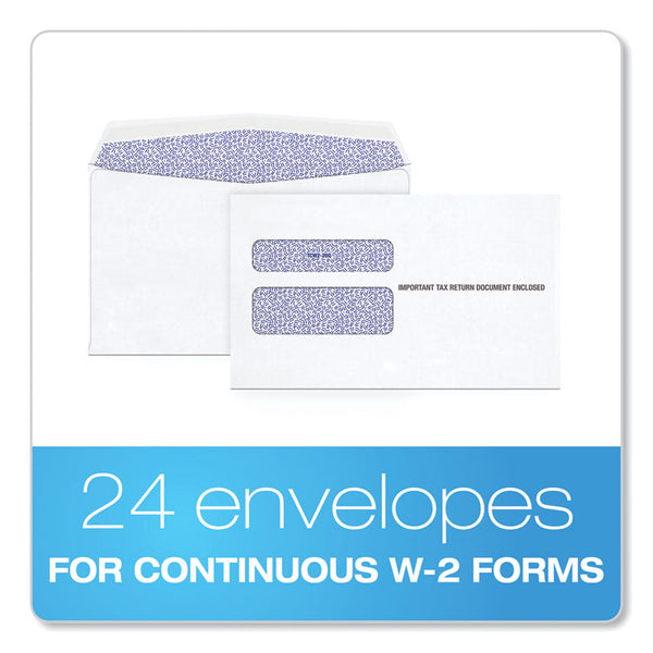 TOPS™ W-2 Laser Double Window Envelope, Commercial Flap, Gummed Closure, 5.63 x 9, White, 24/Pack (TOP2219C) Pack of 24