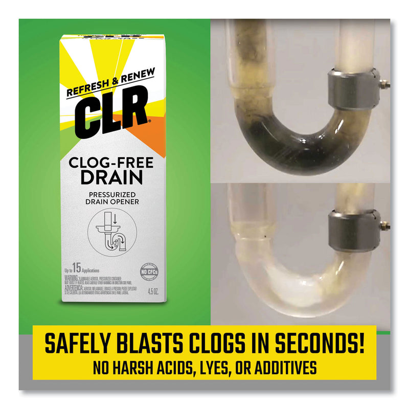 CLR Clog-Free Drain Cleaner, 4.5 oz Aerosol Spray, 6/Carton (JELPP6) Case of 6