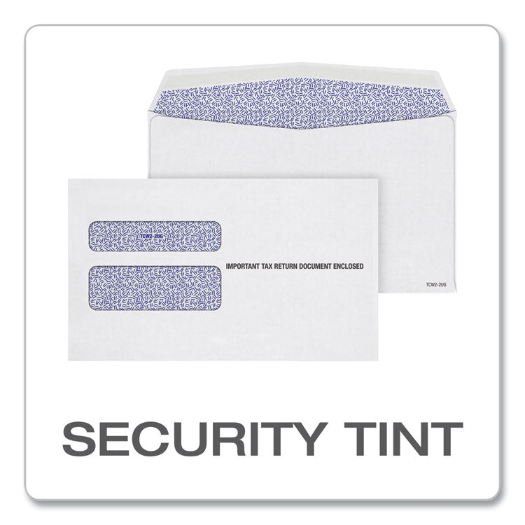 TOPS™ W-2 Laser Double Window Envelope, Commercial Flap, Gummed Closure, 5.63 x 9, White, 24/Pack (TOP2219C) Pack of 24