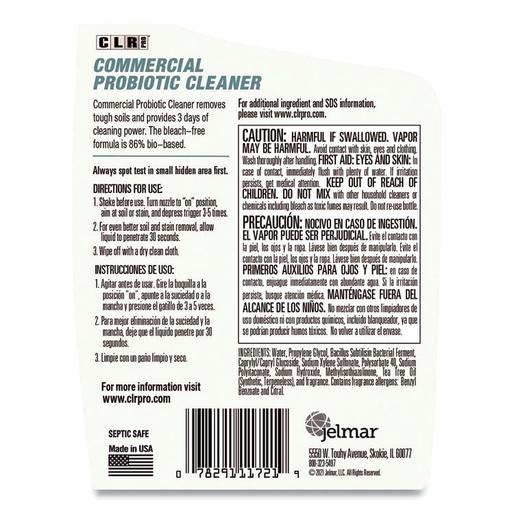 CLR PRO® Commercial Probiotic Cleaner, Lemon Scent, 32 oz Spray Bottle, 6/Carton (JELFMCPC326PRO) Case of 6