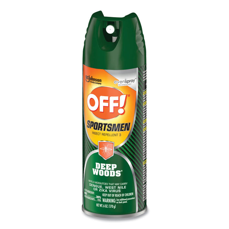OFF!® Deep Woods Sportsmen Insect Repellent, 6 oz Aerosol Spray, 12/Carton (SJN334684)