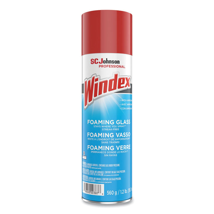 Windex® Foaming Glass Cleaner, Fresh, 20 oz Aerosol Spray, 6/Carton (SJN333813) Case of 6