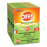 OFF!® Botanicals Insect Repellant, Box, 10 Wipes/Pack, 8 Packs/Carton (SJN694974) Case of 8