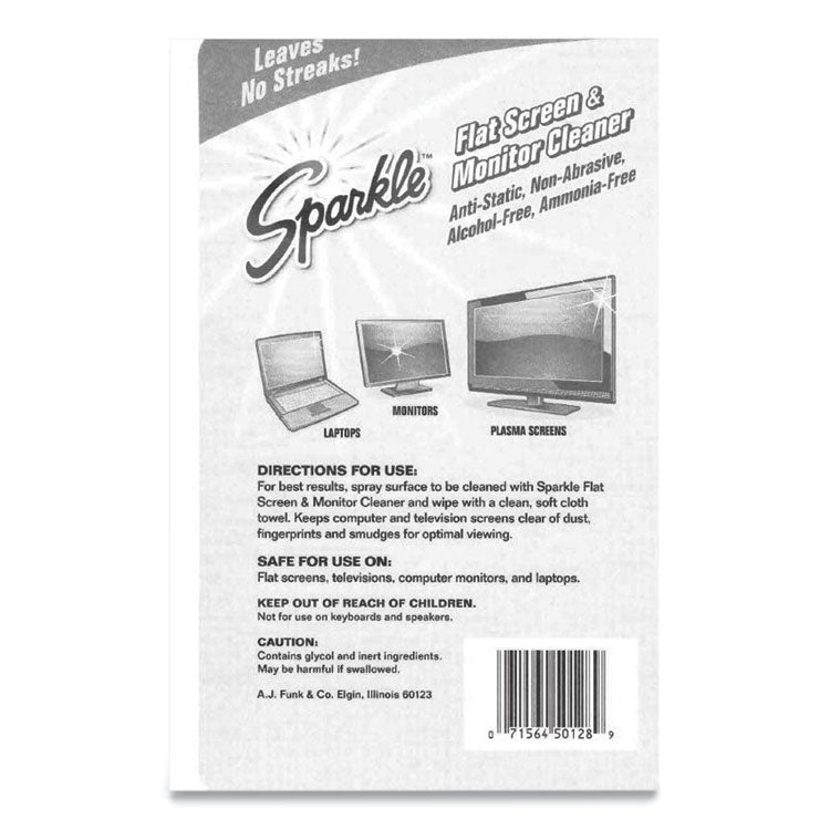 Sparkle Flat Screen and Monitor Cleaner, Pleasant Scent, 8 oz Bottle, 2/Pack (FUN50128) Pack of 2