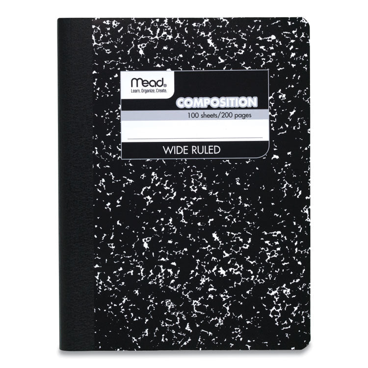 Mead® Square Deal Composition Book, 3-Subject, Wide/Legal Rule, Black Cover, (100) 9.75 x 7.5 Sheets, 12/Pack (MEA72936) Pack of 12