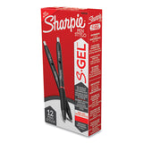 Sharpie® S-Gel™ S-Gel High-Performance Gel Pen, Retractable, Medium 0.7 mm, Red Ink, Black Barrel, Dozen (SAN2096158) Box of 12