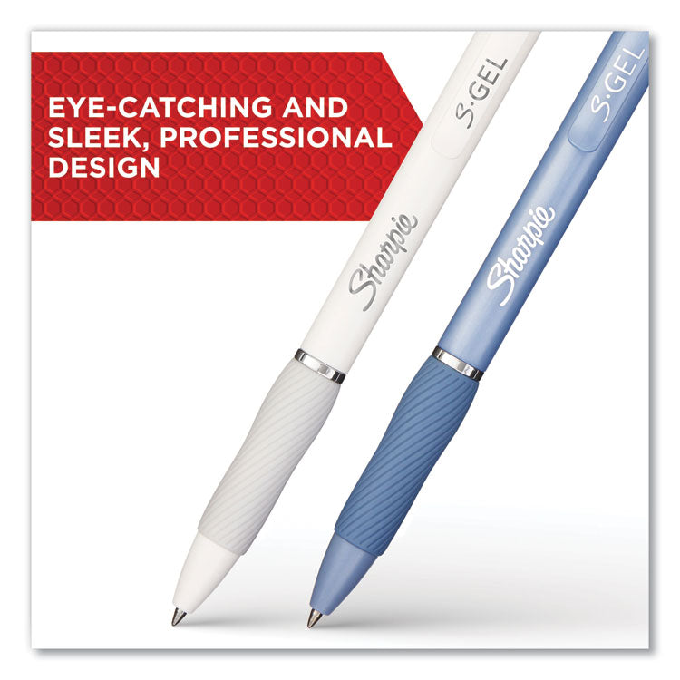 Sharpie® S-Gel™ S-Gel Fashion Barrel Gel Pen, Retractable, Medium 0.7 mm, Black Ink, Pearl White Barrel, Dozen (SAN2126236) 1 Dozen