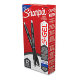 Sharpie® S-Gel™ S-Gel High-Performance Gel Pen, Retractable, Medium 0.7 mm, Blue Ink, Black Barrel, Dozen (SAN2096152) Box of 12