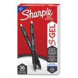 Sharpie® S-Gel™ S-Gel High-Performance Gel Pen, Retractable, Bold 1 mm, Blue Ink, Black Barrel, 36/Pack (SAN2096127) Pack of 36