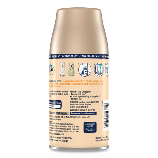 Glade® Automatic Air Freshener, Hawaiian Breeze, 6.2 oz, 6/Carton (SJN375368) Case of 6