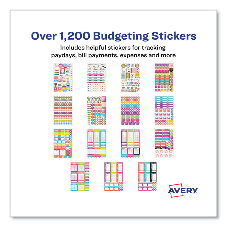 Avery® Budgeting Planner Stickers, Budget Theme, Assorted Colors, 1,224/Pack (AVE6788)