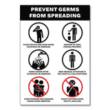 Avery® Preprinted Surface Safe Wall Decals, 7 x 10, Prevent Germs from Spreading, White/Black Face, Black Graphics, 5/Pack (AVE83174) Pack of 5